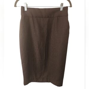 Vintage Old Navy Women's Brown Pinstripe Pencil Skirt Size 0